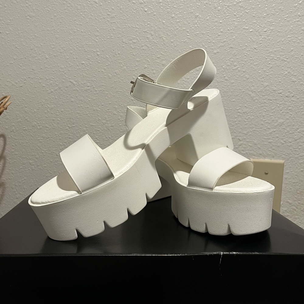 Faux Leather Platform Sandals